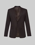 Marynarki męskie - Marynarka do zestawu gualdo 01 brąz slim fit - miniaturka - grafika 1