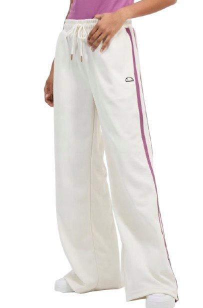 ELLESSE BIAŁE SPODNIE DRESOWE Z LAMPASEM W STYLU RETRO 40 XQA