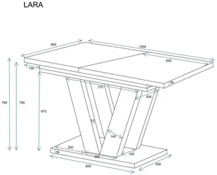 Stół rozkładany LARA 130210x80 dąb stirling ENDO - Stoły - miniaturka - grafika 1