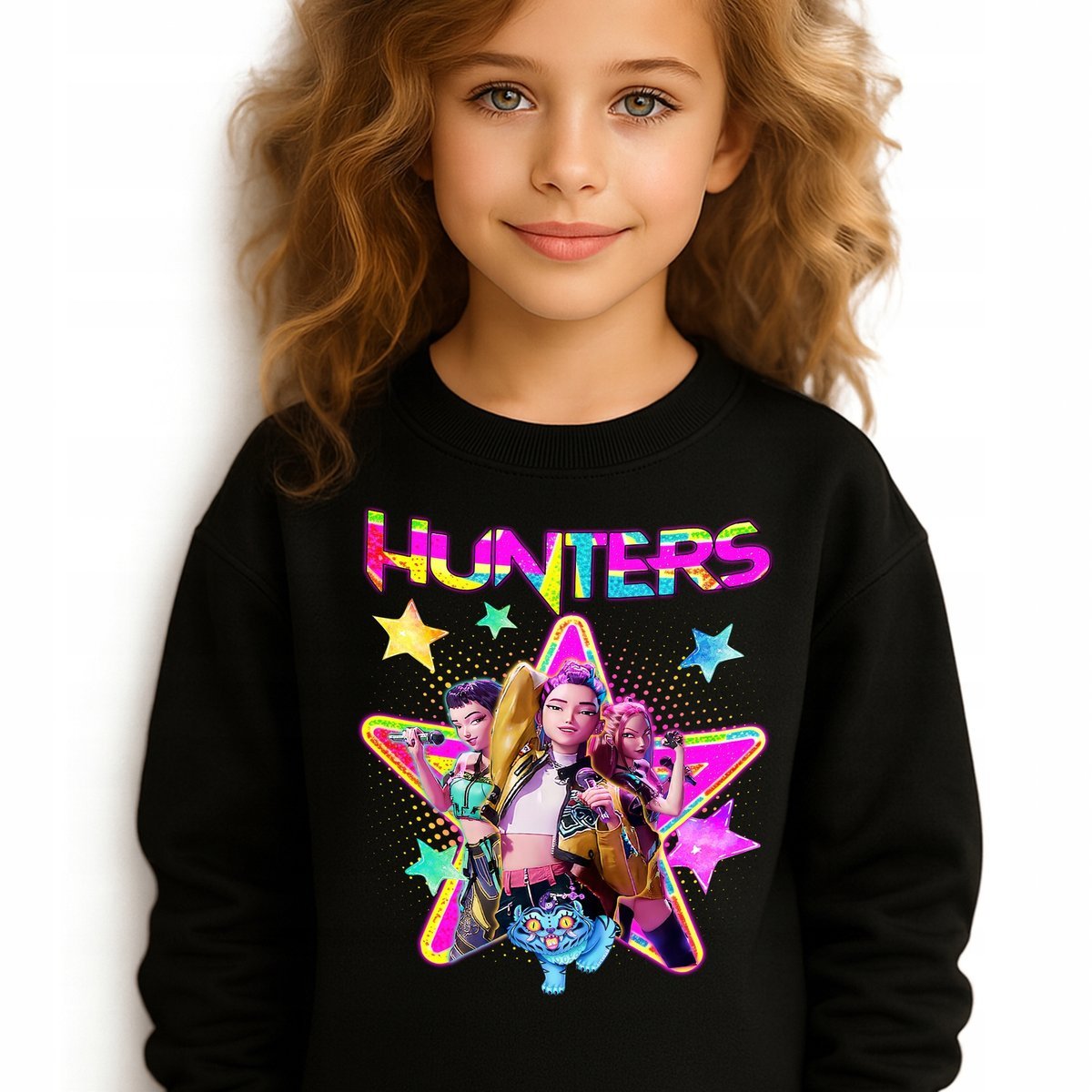 Bluza Dziecięca Czarna KPOPOWE ŁOWCZYNIE DEMONÓW K-pop Muzyka Wz - 164 cm