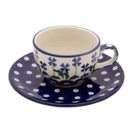 Filiżanki - FILIŻANKA podwójne espresso 100 ml ze spodkiem - Ceramika Artystyczna Bolesławiec - miniaturka - grafika 1