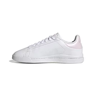 Trampki damskie - adidas Court Silk, Trampki damskie, Ftwr White/Ftwr White/Almost Pink, 41 1/3 EU, Ftwr White Ftwr White Almost Pink, 41.5 EU - grafika 1