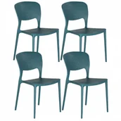 Krzesła - B2B Partner Plastikowe krzesło do jadalni EASY, niebieskie, 4 sztuki 488030 - miniaturka - grafika 1