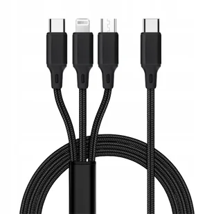 Kabel USB OEM Kabel 3w1 Typ C do Lightning / Typ C / Micro USB 2,4A C171 1,2 m czarny - Kable USB - miniaturka - grafika 1