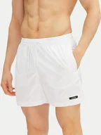 Kąpielówki męskie - Calvin Klein Swimwear Szorty kąpielowe KM0KM01111 Biały Regular Fit - miniaturka - grafika 1