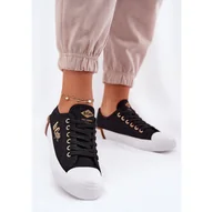 Trampki damskie - Trampki Materiałowe Damskie Lee Cooper LCW-25-31-3427L Czarne - miniaturka - grafika 1