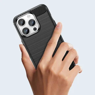 Carbon Case etui iPhone 14 Pro elastyczny żelowy pokrowiec na tył plecki czarny - Etui i futerały do telefonów - miniaturka - grafika 13
