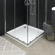 Brodziki prysznicowe - vidaXL Lumarko Brodzik prysznicowy z wypustkami, biały, 90x90x4 cm, ABS 148898 - miniaturka - grafika 1