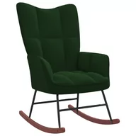 Fotele - vidaXL Fotel bujany ciemnozielony tapicerowany aksamitem 328141 - miniaturka - grafika 1