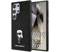 Etui i futerały do telefonów - Karl Lagerfeld KLHCS24LGKNPSK S24 Ultra S928 czarny/black hardcase Fixed Glitter Ikonik Logo Metal Pin - miniaturka - grafika 1