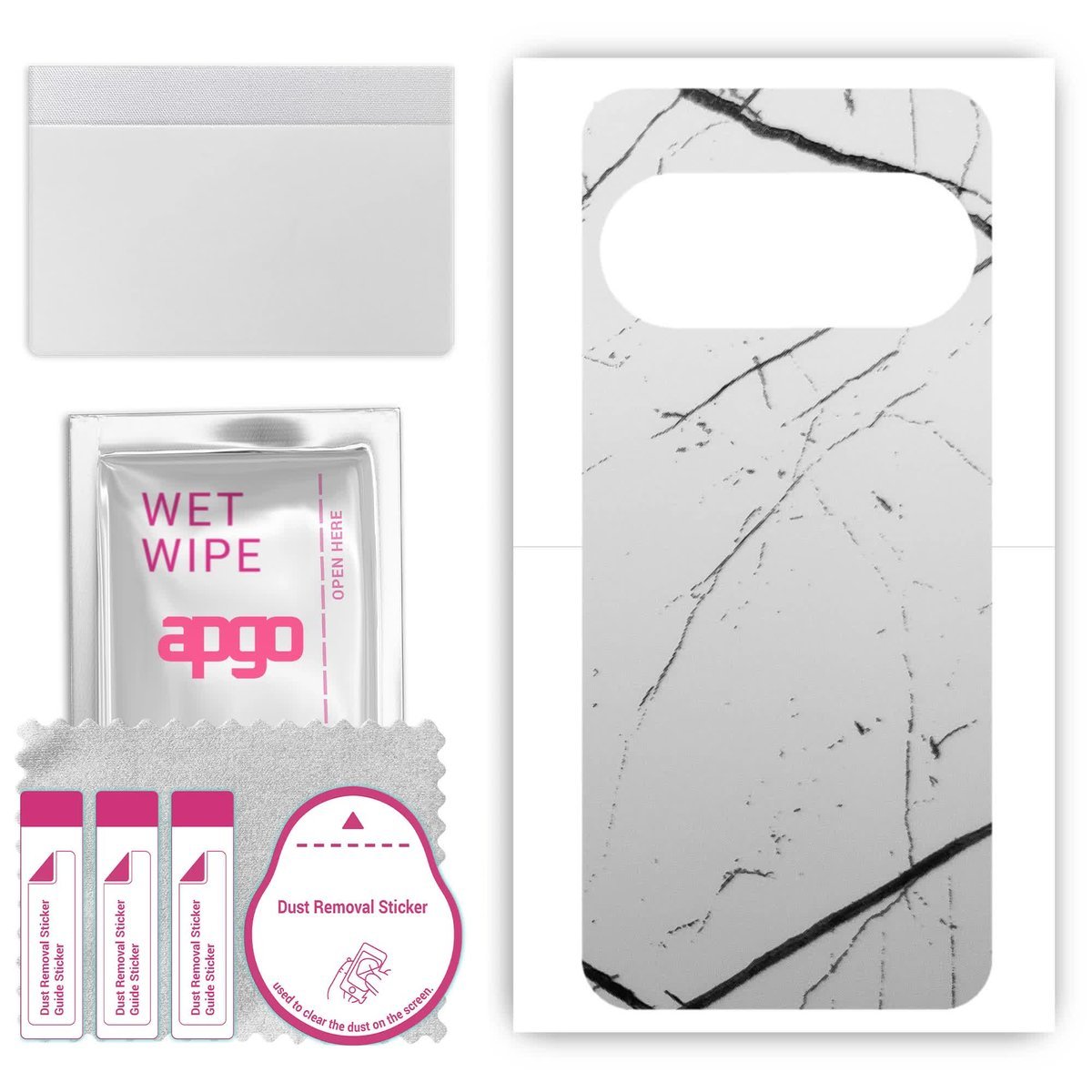 Folia naklejka skórka strukturalna na TYŁ do Google Pixel 9 Pro XL - Marmur Biały - apgo SKINS