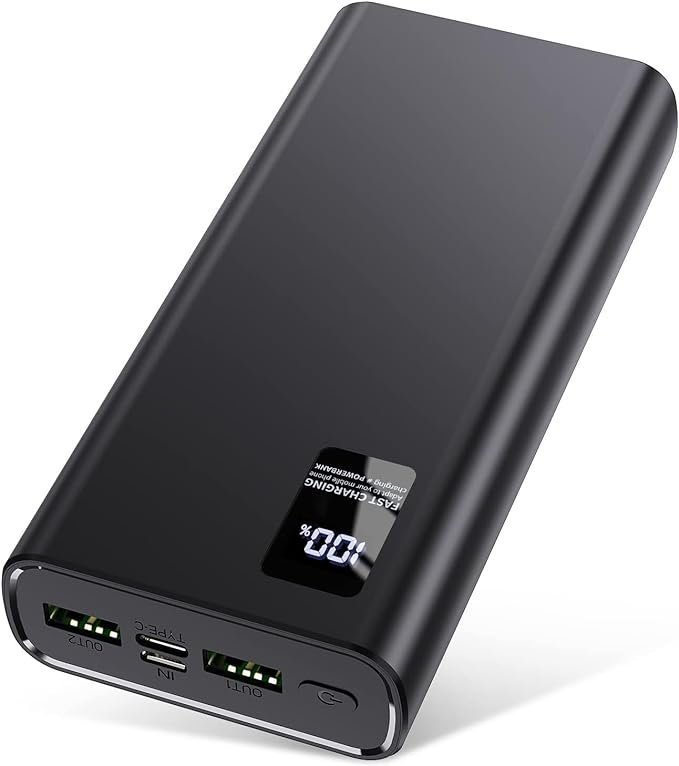 Powerbank 12000 mAh Czarny Przenośna Ładowarka Wyświetlacz LED