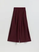 Spodnie damskie - Reserved - Spodnie z szerokimi nogawkami - bordowy - miniaturka - grafika 1