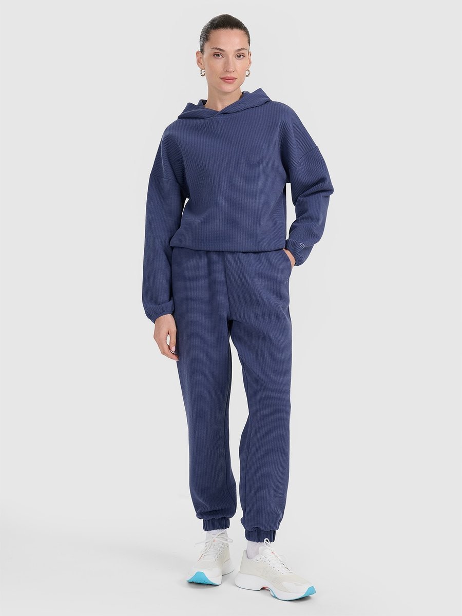 BLUZA DAMSKA DRESOWA 4F Z DZIANINY O SPLOCIE WAFLOWYM TSWSF1847 AW25 XS