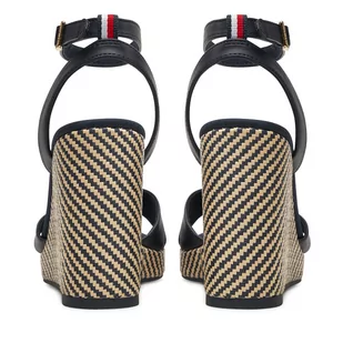 Sandały Tommy Hilfiger Im Raffia Sandal FW0FW08224 Granatowy - Sandały damskie - miniaturka - grafika 1