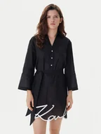 Sukienki - KARL LAGERFELD Sukienka plażowa A2W46075 Czarny Regular Fit - miniaturka - grafika 1