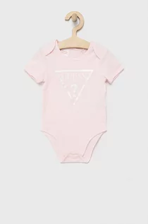 Body dla niemowląt - Guess body bawełniane niemowlęce kolor różowy - grafika 1