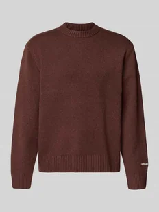 Sweter z dzianiny z wyhaftowanym logo model ‘NORREBRO’ - Swetry męskie - miniaturka - grafika 1