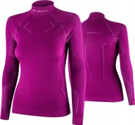 Bluzy damskie - Brubeck LS1665W Bluza damska EXTREME MERINO fuksjowy L - miniaturka - grafika 1