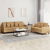 Komplety wypoczynkowe - 2-częściowy komplet wypoczynkowy, obity aksamitem, brązowy - miniaturka - grafika 1