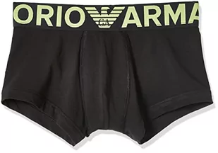 Emporio Armani Męski pasek Megalogo Elastic Band Trunk, czarny, S - Paski - miniaturka - grafika 1