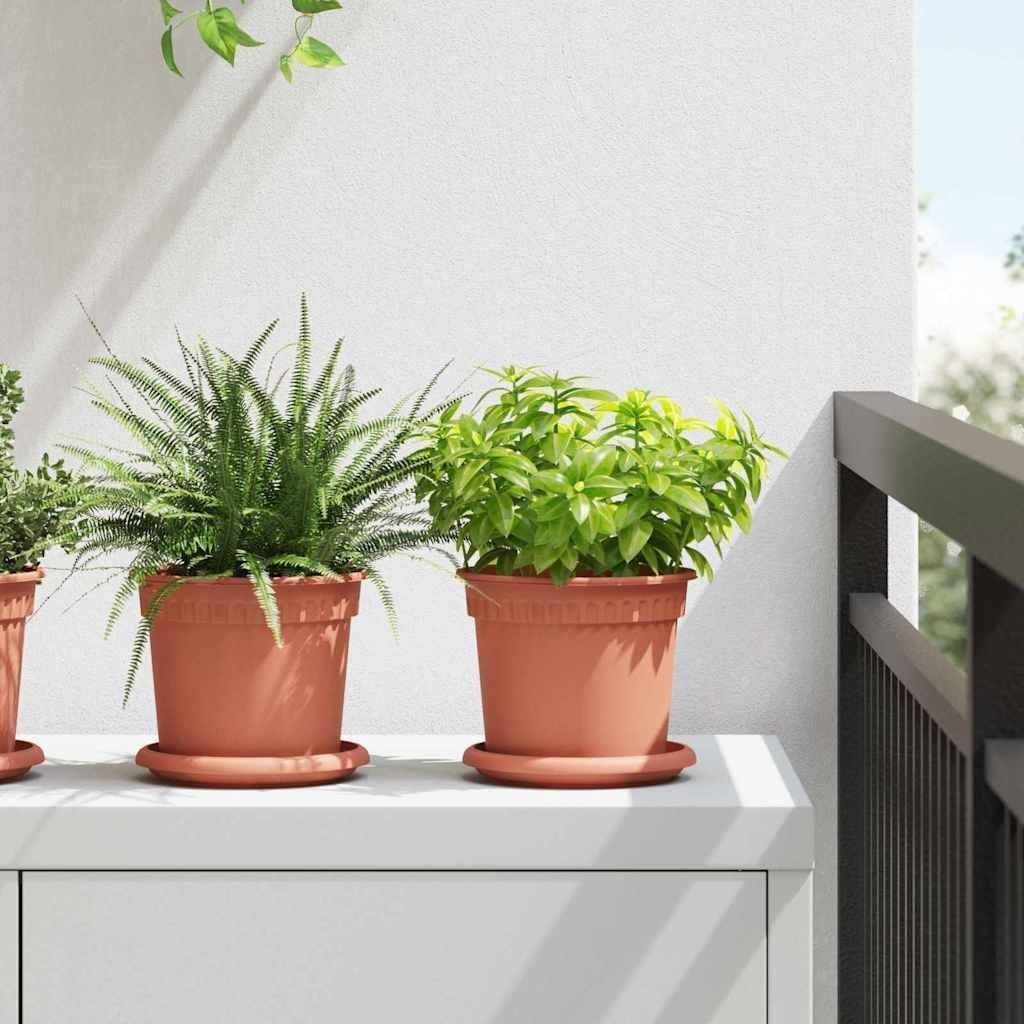 vidaXL Okrągła doniczka na kwiaty 6 pcs Czerwony ceglasty 15 x 12 cm