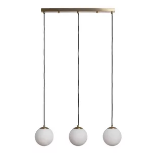 Potrójna lampa wisząca Milano ABR-LWPP-3XE27 Abruzzo kula czarny złoty biały - Lampy sufitowe - miniaturka - grafika 1