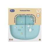 Miseczki i talerzyki dla dzieci - Chicco Talerz 3-dzielny niebieski 12m+ - miniaturka - grafika 1
