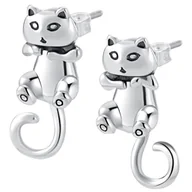 Kolczyki - Kolczyki Srebrne - KOLCZYKI KOTKI - miniaturka - grafika 1