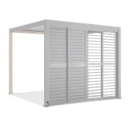 Kratki i pergole - Żaluzjowe drzwi do pergoli PREMIUM 4m white, przesuwane - GUTROOF - miniaturka - grafika 1