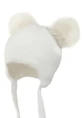 Czapki dla dzieci - Czapka dla dziecka na zimę PERLITA z dwoma pomponami ekri - miniaturka - grafika 1