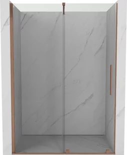 Mexen Velar drzwi prysznicowe rozsuwane 130 cm, transparent, miedź szczotkowana - 871-130-000-01-65 - Ścianki i drzwi prysznicowe - miniaturka - grafika 1