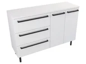 Szafki łazienkowe - Szafka Stojąca Z Blatem ATH 120 cm SD Lewa - Biały Mat - Uchwyty Czarne Matowe - miniaturka - grafika 1