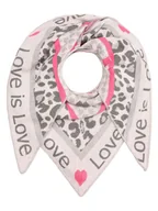 Apaszki i szaliki damskie - Zwillingsherz Chusta "Love is Love" w kolorze szaro-jasnoróżowym - 200 x 100 cm - miniaturka - grafika 1