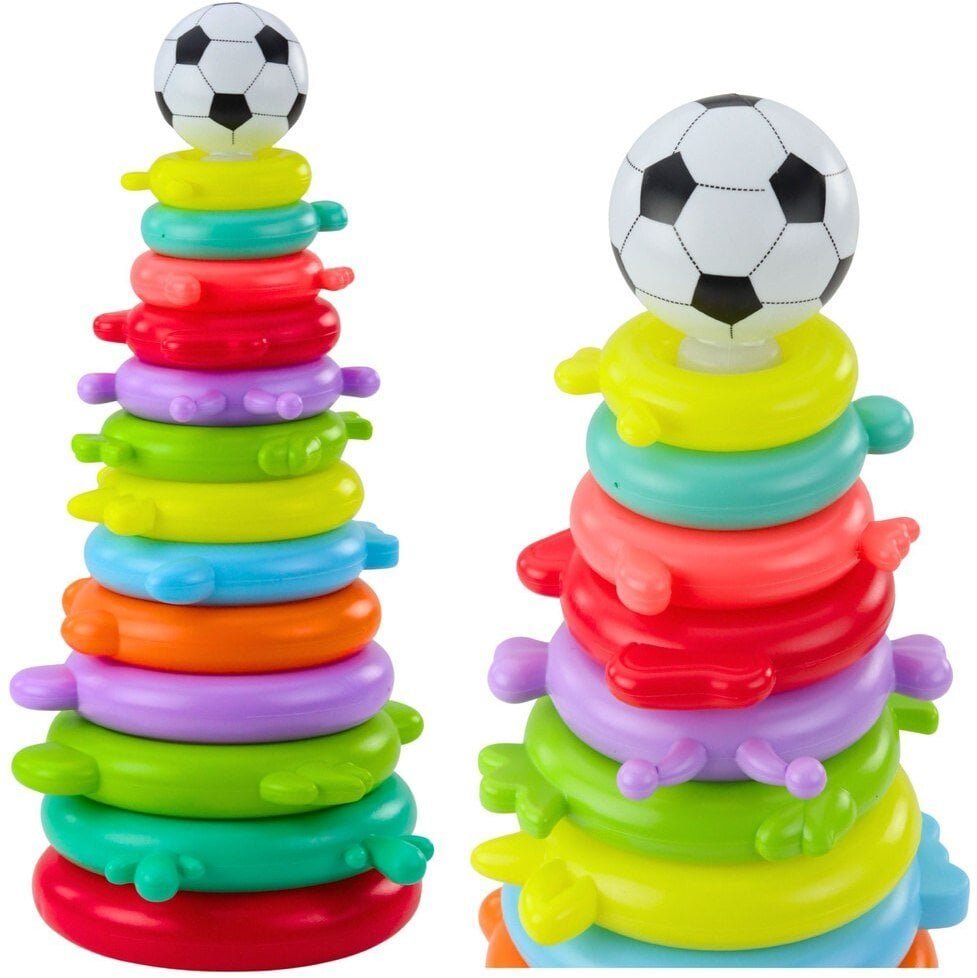 Piramida Edukacyjna Układanka Piłka Naklejki 13 Poziomów Kolorowa