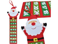 Ozdoby bożonarodzeniowe - Kalendarz Adwentowy Filcowy Do Uzupełnienia Święta Wiszący Z Filcu Mikołaj - miniaturka - grafika 1