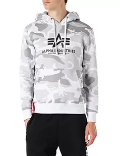 ALPHA INDUSTRIES Męska bluza z kapturem Basic Hoody Camo, White Camo, S - Bluzy męskie - miniaturka - grafika 1