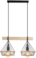 Lampy sufitowe - Lampa wisząca z drewnem, do jadalni 8803/2 WD z serii PIRAMIDA - miniaturka - grafika 1