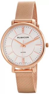 Zegarek Zegarek Rubicon RBN148 RNBE51 różowe złoto srebrny - Zegarki damskie - miniaturka - grafika 1
