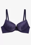Biustonosze - Fioletowy Biustonosz Push Up z Ozdobną Koronką i Zawieszką Gialine - miniaturka - grafika 1