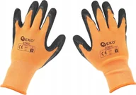 Rękawice robocze - Geko Rękawice ochronne powlekane r. 9 – pomarańczowe 12/240 - miniaturka - grafika 1