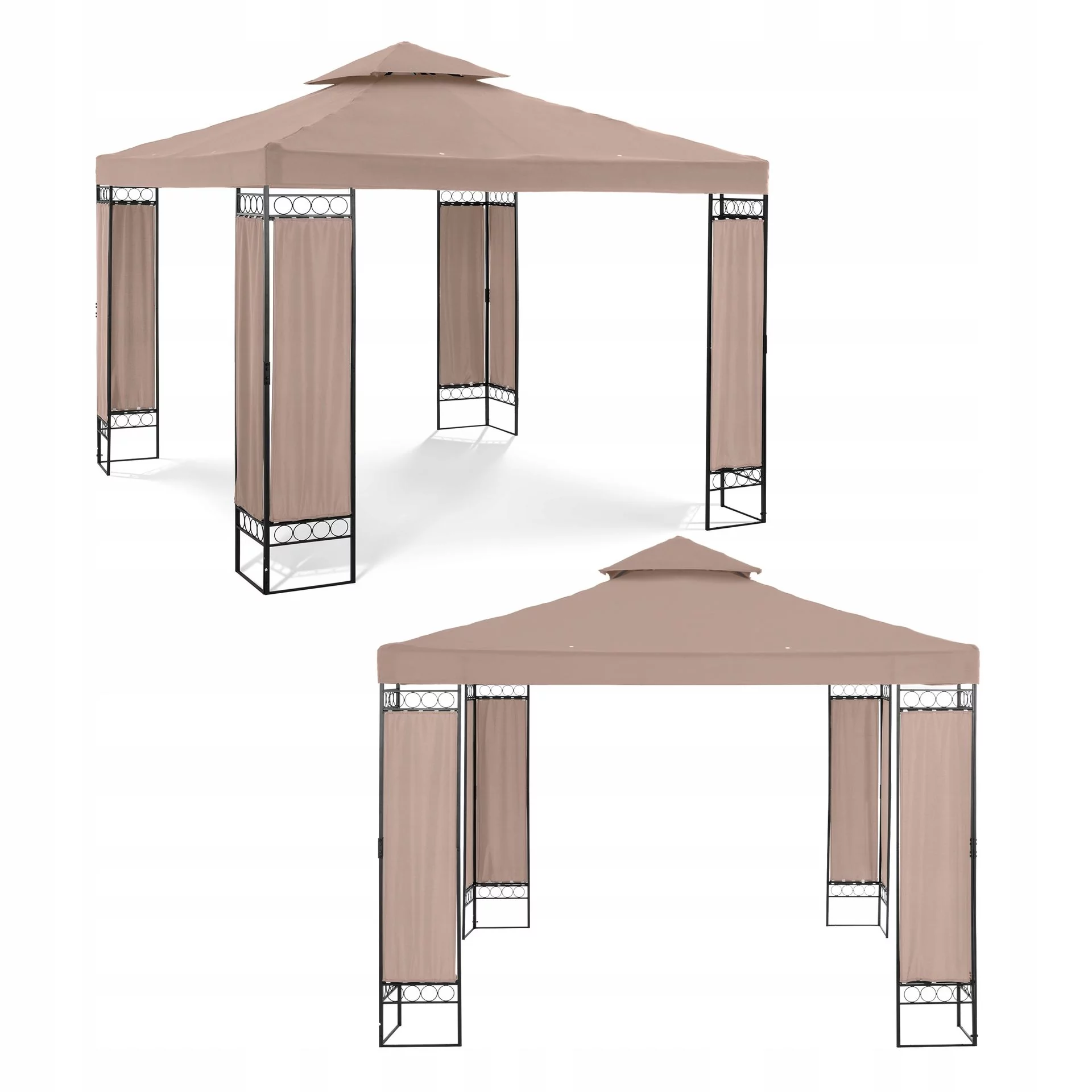 Uniprodo Pawilon ogrodowy - kwadratowy - beżowy - Uniprodo - UNI_PERGOLA_3X3TF_U UNI_PERGOLA_3X3TF_U