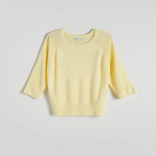 Reserved - Gładki sweter - Żółty - Swetry damskie - miniaturka - grafika 1