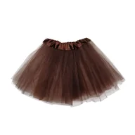 Sukienki i spódniczki dla dziewczynek - SPÓDNICZKA TIULOWA TRÓJWARSTWOWA BRĄZOWA 28cm - miniaturka - grafika 1