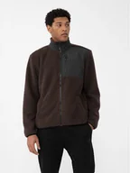 Bluzy męskie - 4F Polar 4FAW23TFLEM116 Brązowy Regular Fit - miniaturka - grafika 1