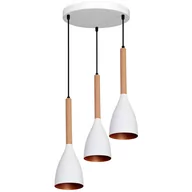 Lampy sufitowe - Luminex Muza 9013 lampa wisząca zwis 3x60W E27 biały/naturalny/złoty - miniaturka - grafika 1