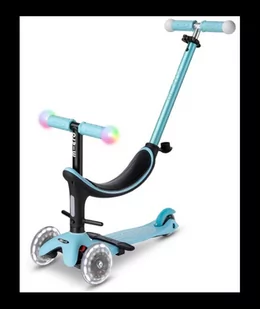 Micro - Trójkołowa hulajnoga ze świecącą kierownicą i kołami Mini2Grow Magic LED - Niebieska - Hulajnogi - miniaturka - grafika 1