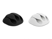 Maskownice do kabli - DeLOCK 18346 organizator na kable Biurko / Ściana Uchwyt na kabel Czarny, Biały 6 szt. - miniaturka - grafika 1