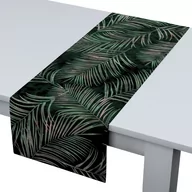 Obrusy i serwetki - Dekoria pl Bieżnik prostokątny zielony w liście 40 × 130 cm Velvet 410-704-21 - miniaturka - grafika 1