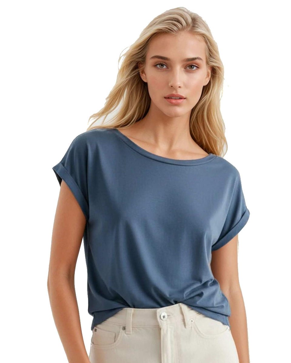 Koszulka damska oversize z krótkim rękawem Norilla granatowa XL